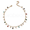 Alloy Crystal Rhinestone Enamel Colorful Donut Tassel Bar Link Chain Necklaces for Women FS-WGBC662-01-4