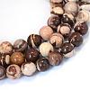 Natural Zebra Jasper Round Bead Strands G-E334-4mm-12-1