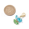Glass Flower Pendant Decorations HJEW-MZ00206-06-3