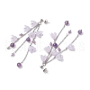 Acrylic Flower Tassel Stud Earrings EJEW-TA00648-01-4