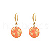 Golden Tone Stainless Steel Enamel Map Dangle Earrings for Women NE3200-1-1