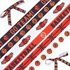 HOBBIESAY 6 Rolls 6 Styles Polyester Basketball Printed Grosgrain Ribbon OCOR-HY0001-18-1
