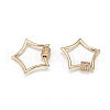 Brass Micro Pave Clear Cubic Zirconia Screw Carabiner Lock Charms ZIRC-T010-07G-2