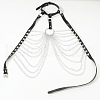 Alloy Curb Chain Multi-Layered Chain Imitation Leather Chest Body Chains for Bikini FS-WGDF282-01-3