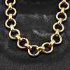 304 Stainless Steel Twisted Ring Link Chain Necklaces NJEW-R023-12G-2