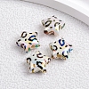 Plating Opaque Rainbow Iridescent Acrylic Beads PW-WG66719-01-1
