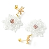 Christmas Snowflake Glass Seed Braided Dangle Earrings EJEW-MZ00233-04-4