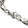 Two Tone 304 Stainless Steel Cross Link & Byzantine Chain Bracelet BJEW-B078-27GP-3