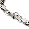 Ion Plating(IP) Two Tone 201 Stainless Steel Cross Link & Byzantine Chain Bracelet BJEW-B078-27GP-3