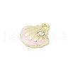 Rack Plating Alloy Enamel and Rhinestone Pendants PALLOY-R151-40G-03-2