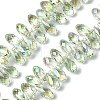 Transparent Electroplate Glass Beads Strands GLAA-K064-07A-HR02-1