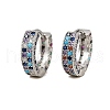 Brass Micro Pave Colorful Cubic Zirconia Hoop Earrings EJEW-S277-09P-B-4