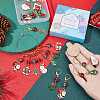 24Pcs 12 Style Christmas Theme Alloy Enamel Pendant Locking Stitch Markers HJEW-SC00006-4