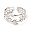 304 Stainless Steel Cuff Wide Band Rings RJEW-E063-13P-2