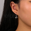 S925 Sterling Silver Two Tone Star Hoop Earrings XJ7248-1