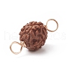 Round Natural Wood Connector Charms PALLOY-JF01994-01-3