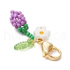 Sunflower Bud Acrylic Glass Seed Beaded Pendant Decorations HJEW-MZ00229-03-4