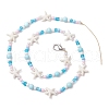 Synthetic Turquoise & Glass Seed Beaded Pendant Decorations HJEW-JM03182-03-2
