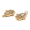 Brass Cubic Zirconia with Shell Pendants KK-K342-05G-3