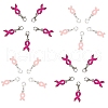 SUNNYCLUE October Breast Cancer Pink Awareness Ribbon Alloy Enamel Pendants ENAM-SC0001-69-1