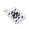 Cylinder Seed Flat Round Pendants PALLOY-MZ00594-04-3