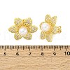 Flower Brass Micro Pave Clear Cubic Zirconia Stud Earrings EJEW-H158-04G-5