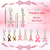 Awareness Ribbon Alloy Enamel Pendant Decorations HJEW-AB00600-2