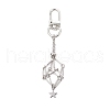 Star 304 Stainless Steel Macrame Chain Pouch Empty Stone Holder Pendant Decoration HJEW-JM02079-1