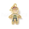 Brass Micro Pave Cubic Zirconia Pendants KK-P292-21E-G-1