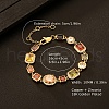 Brass Pave Colorful Cubic Zirconia Geometric Rectangle Flat Round Square Link Chain Bracelets for Women and Men IX3096-5