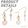 ANATTASOUL 2 Pairs 2 Colors Retro Two Tone Alloy Flat Round Dangle Earrings for Women EJEW-AN0002-40-3