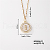 Vintage Brass Pave Clear Cubic Zirconia Religion Virgin Mary Pendant Couple Necklaces EG3361-3-1