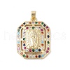 Brass Cubic Zirconia Pendants KK-Z050-32G-02-1