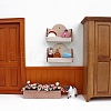 Wood Wall Shelf Miniature Ornaments PW-WGAF2CC-01-4