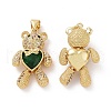 Brass Cubic Zirconia Pendants KK-G453-03G-2