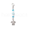 7Pcs Ocean Theme Alloy Charm & Glass Beads Pendant Decorations HJEW-JM03156-3