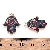 Printed Light Gold Tone Alloy Pendants ENAM-N056-206K-3