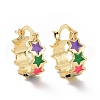 Colorful Enamel Star Wrap Hoop Earrings EJEW-I280-08G-1