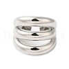 Three-layer Brass Open Cuff Rings for Women RJEW-A046-08P-2