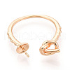 Twist Knot Brass Cuff Ring Settings KK-T076-38G-2