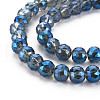Electroplate Transparent Glass Beads Strands EGLA-T008-23-B01-3