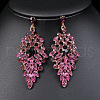 Flower Zinc Alloy Rhinestone Chain Necklaces & Stud Dangle Earrings Sets WG08719-01-4