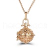 Alloy Cage Pendant Necklaces MF5762-9-1