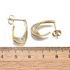 Brass Micro Pave Clear Cubic Zirconia Stud Earrings for Women EJEW-U056-04A-G-5