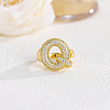 Brass Micro Pave Clear Cubic Zirconia Cuff Rings FS-WGF2B82-14-1
