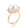 Brass Micro Pave Clear Cubic Zirconia Adjustable Ring Settings KK-T076-06G-7