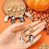 Halloween Skeleton Alloy Enamel Pendant Decoration HJEW-YW00033-01-5