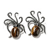 Natural Tiger Eye Octopus Brooch G-Z050-01F-1