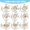 SUPERFINDINGS 18Pcs 9 Styles Alloy Crystal Rhinestone Connector Charms FIND-FH0008-66-2