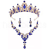 Teardrop & Moon Alloy Rhinestone Pendant Necklace & Stud Dangle Earring & Crown Headbands FS-WG0A8BD-06-2